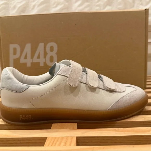 P448 White and Gray Sneakers - Picture 1 of 9